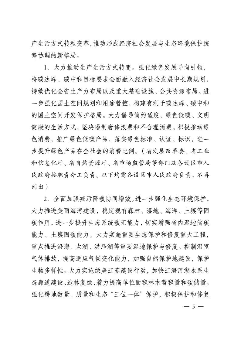 《江蘇省碳達(dá)峰實(shí)施方案》印發(fā) 實(shí)施“碳達(dá)峰八大專項(xiàng)行動”